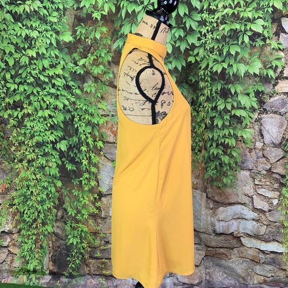 LULU'S Groove Thing Golden Swing Mini Dress, S - Picture 6 of 11